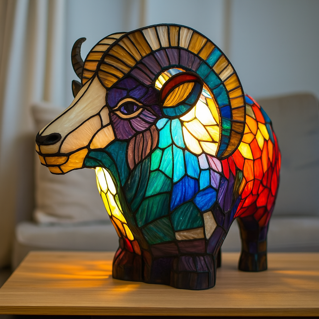Lulu – Lámpara mágica de cabra de vidrio de colores