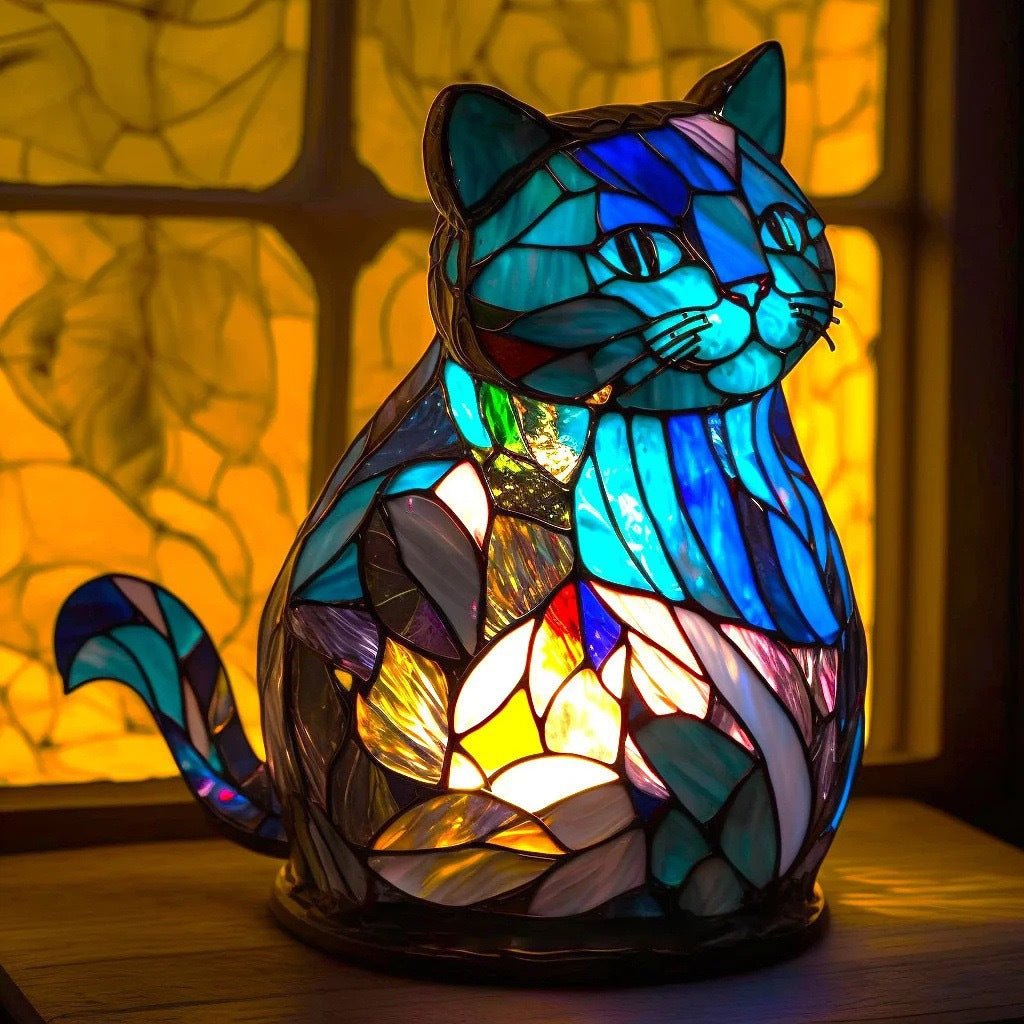 Nala - Lámpara mágica de gato de vidrio de colores