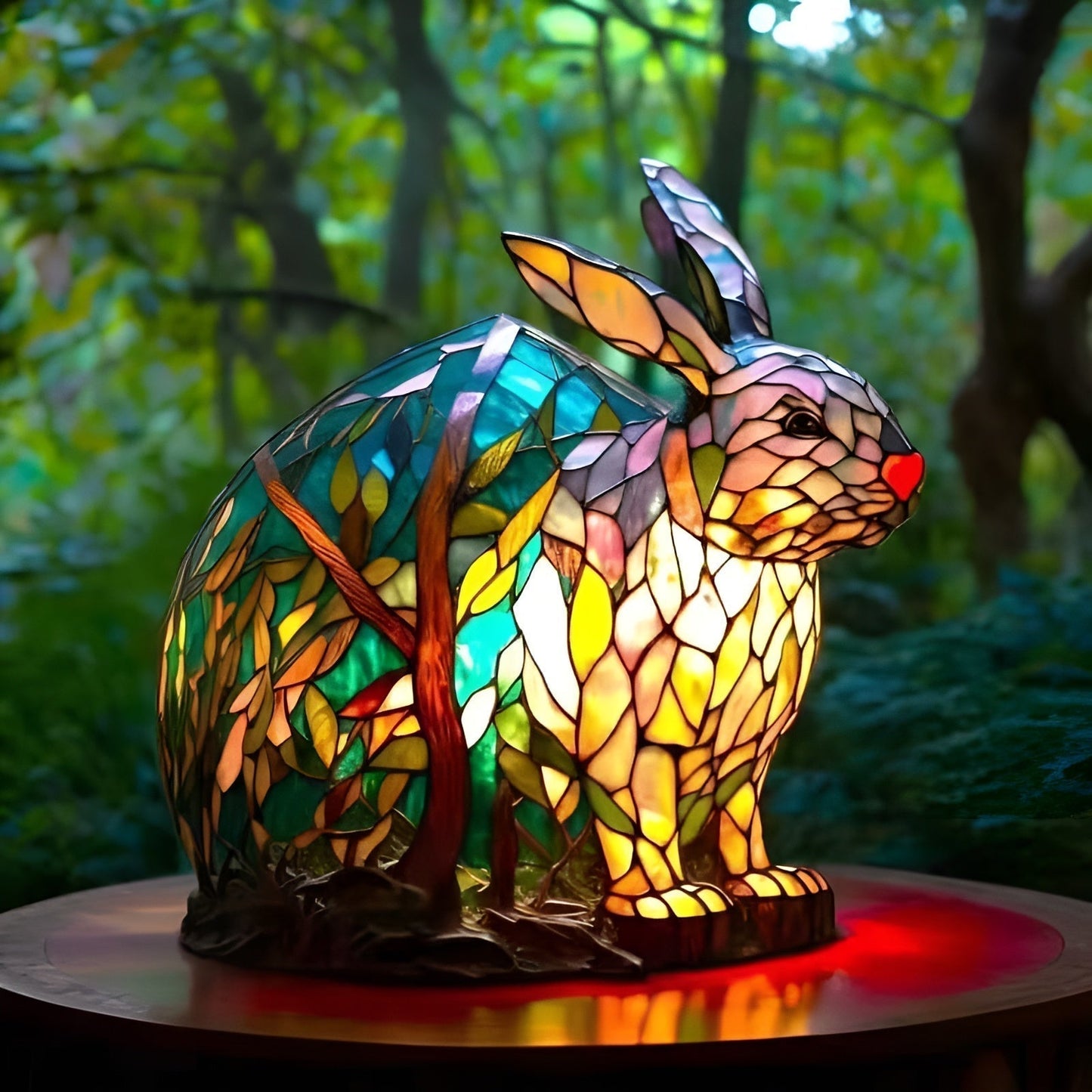 Pinpin – Lámpara de conejo mágica de vidrio de colores
