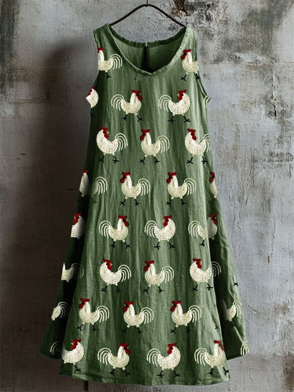 Vestido de tanque de arte de gallo rústico