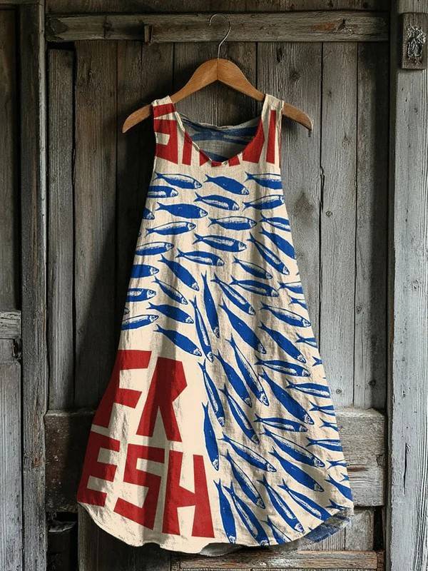 Vestido de Tanque Artístico Fresh Catch