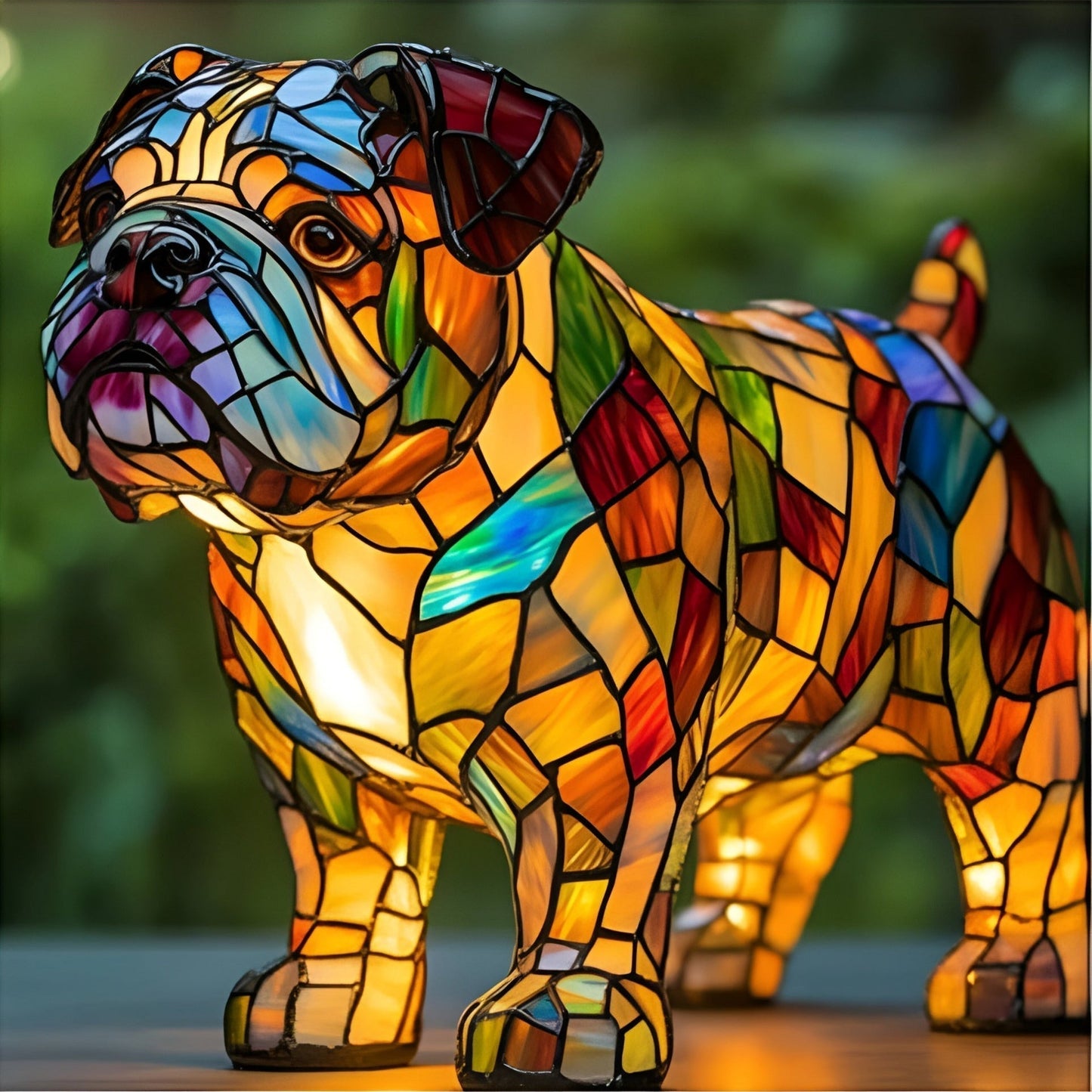 Papou - Lámpara de perro de vidrio de colores mágicos