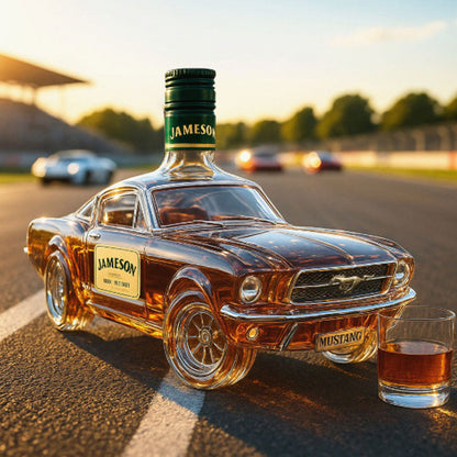 Botella de whiskey Mustang