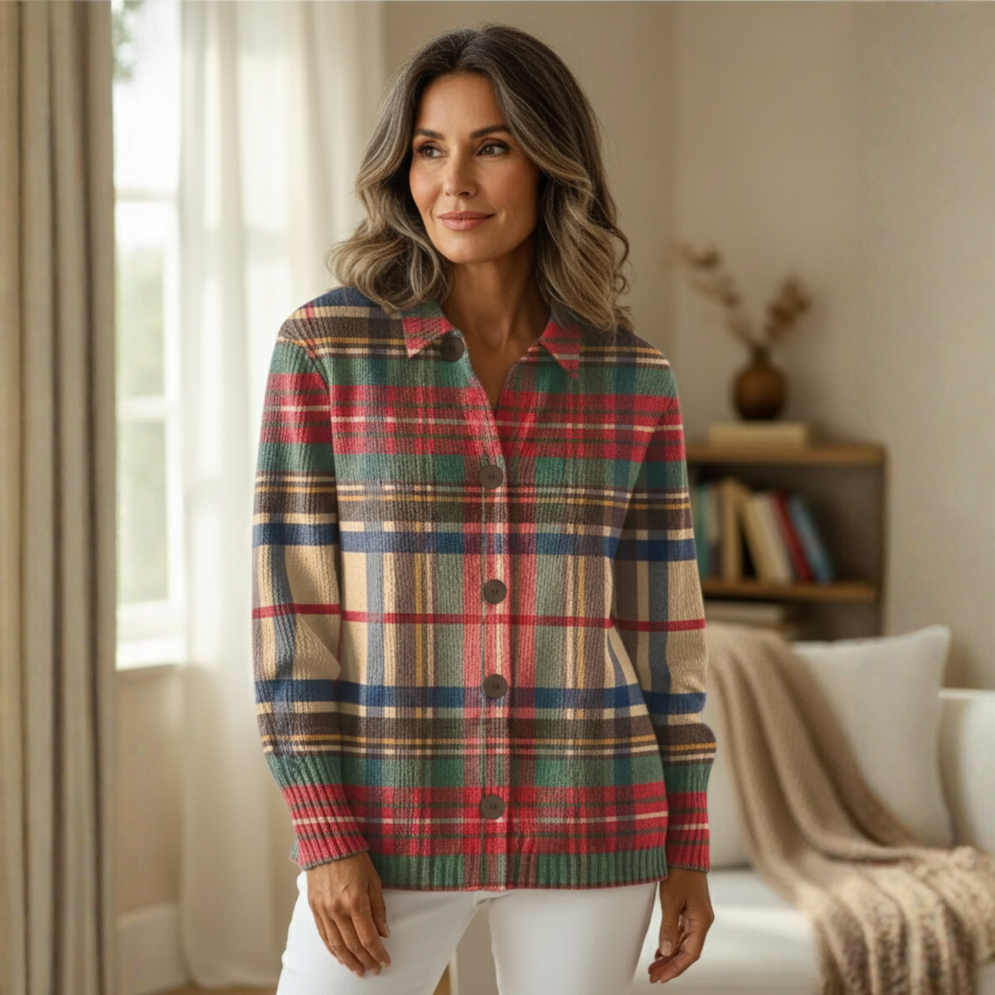 Irene™ | Blusa de punto a cuadros