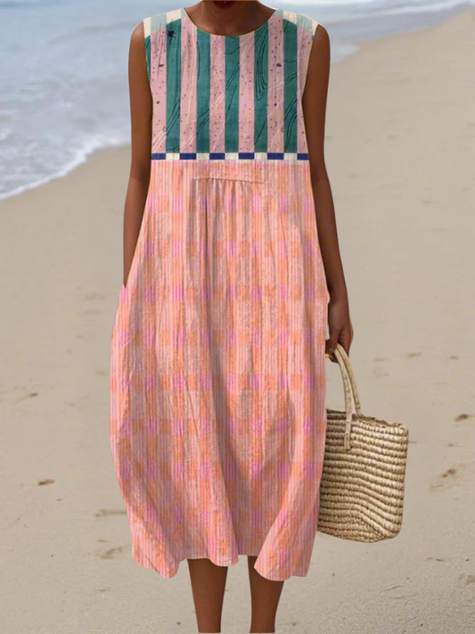 Lily | Vestido Midi de Rayas Pastel
