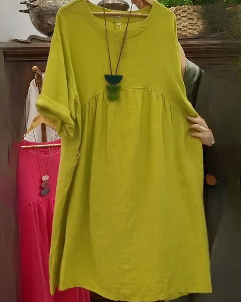 MANDIRA | Vestido de algodón y lino