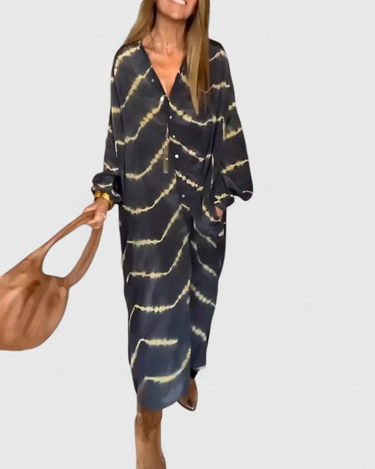 Amelie™ | Elegante Vestido Maxi a Rayas Boho