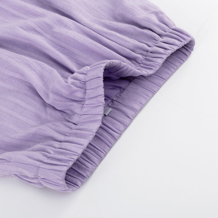 Viola - Conjunto de Camisa Abotonada y Shorts Frescos