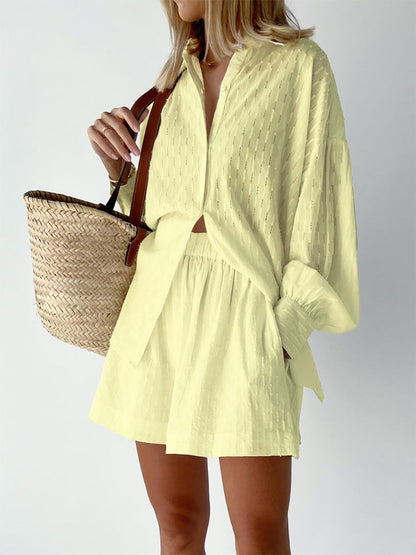 Elizabeth - Conjunto de Camisa y Pantalones Cortos Frescos