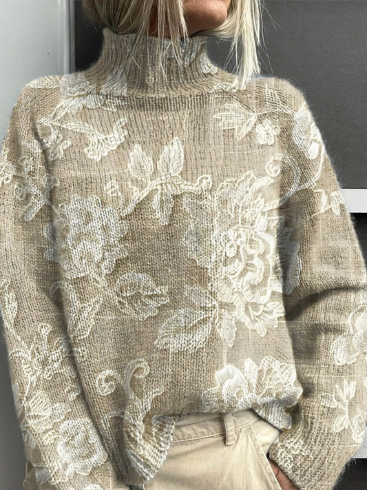 Markéta - Suéter vintage de mujer con hermoso estampado floral