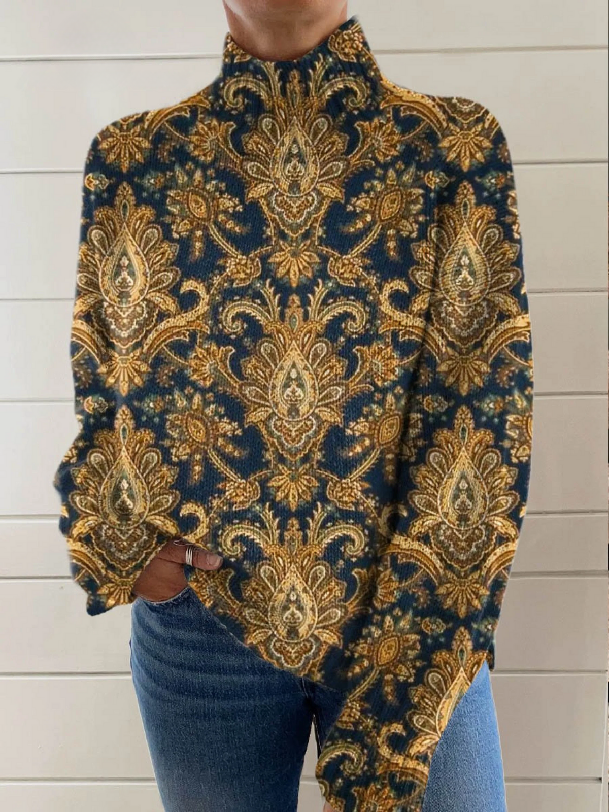 Petra - Suéter vintage de mujer con hermoso estampado floral