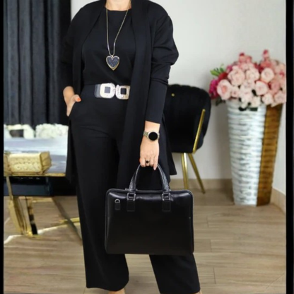 Rebeca | Conjunto de 3 Piezas con Cárdigan Largo