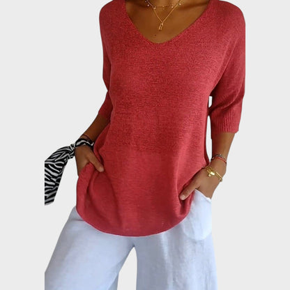 Filipa | Suéter de Cuello En V