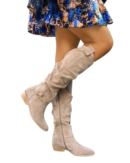 Zavira | Elegantes botas de ante cálidas para mujeres