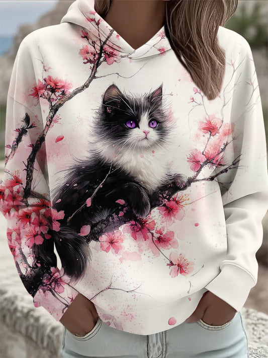 Simba - Sudadera con estampado de arte de gato