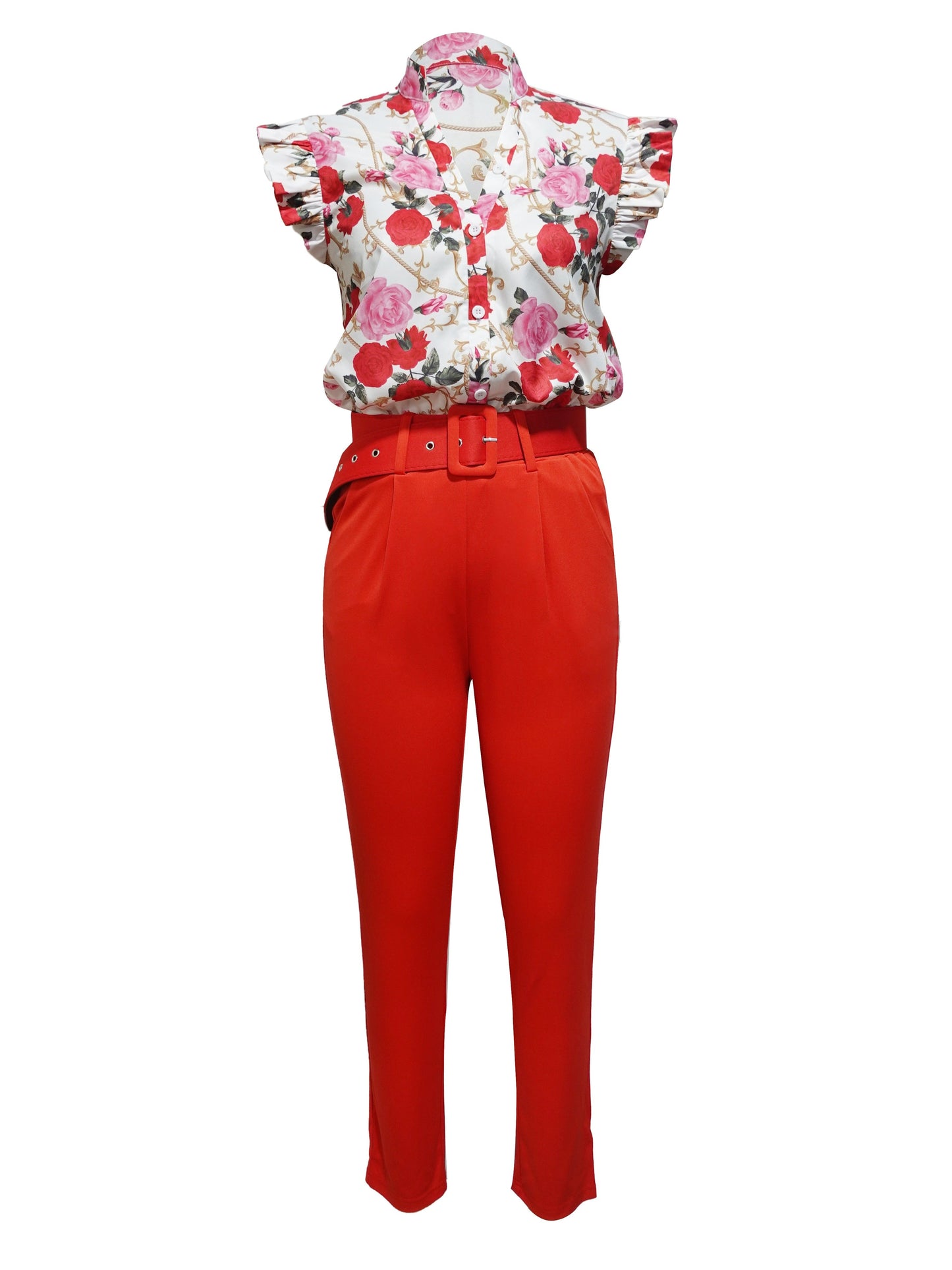 Florabel - Conjunto Elegante con Mangas Voladas