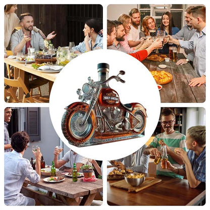 Botella de vidrio creativa en forma de motocicleta