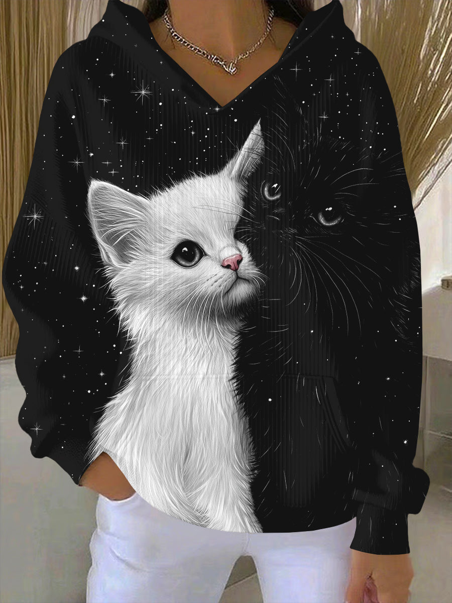 Nacho - Sudadera con Estampado de Gato Lindos