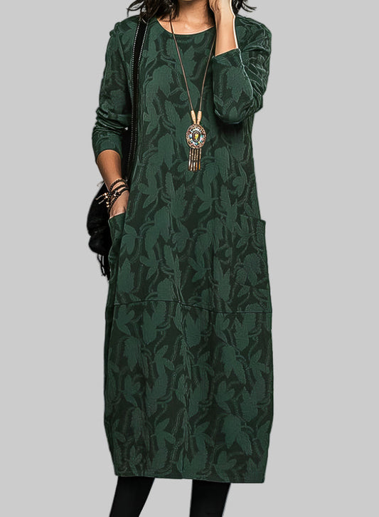 Valentina | Vestido Verde Elegante de Invierno