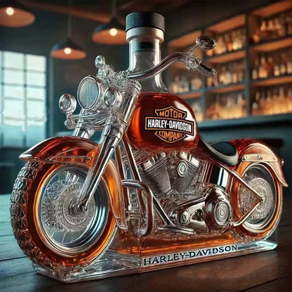 Botella de vidrio creativa en forma de motocicleta