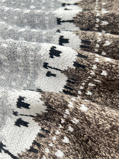 Nórdico - Suéter de invierno elegante con patrón jacquard de ovejas
