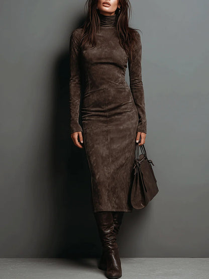 Lorena ║ Vestido midi largo marrón