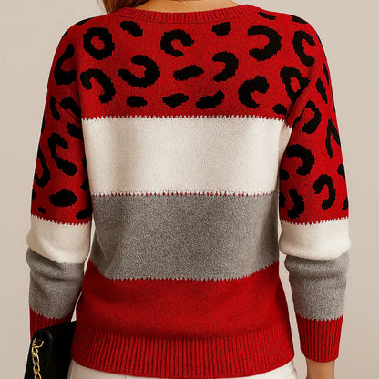 Rosa | Suéter Casual de Estampado de Leopardo