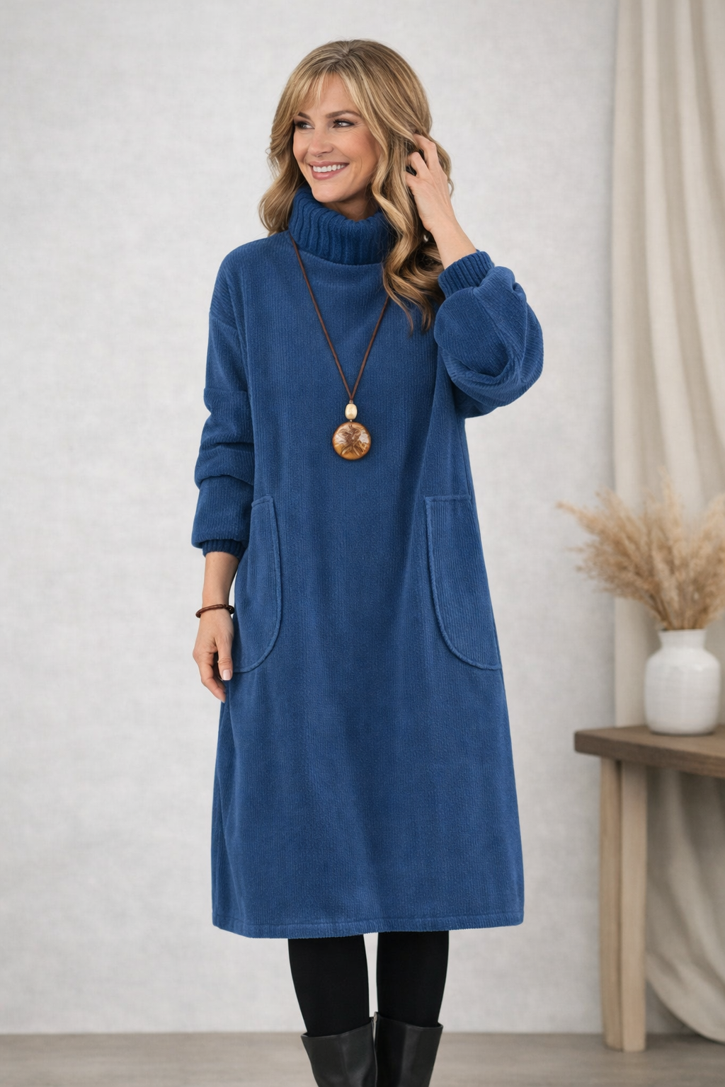 Jennie | Vestido Midi de Cuello Alto