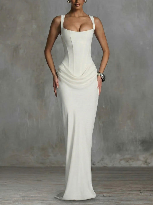 Luna · Vestido maxi con escote cuadrado