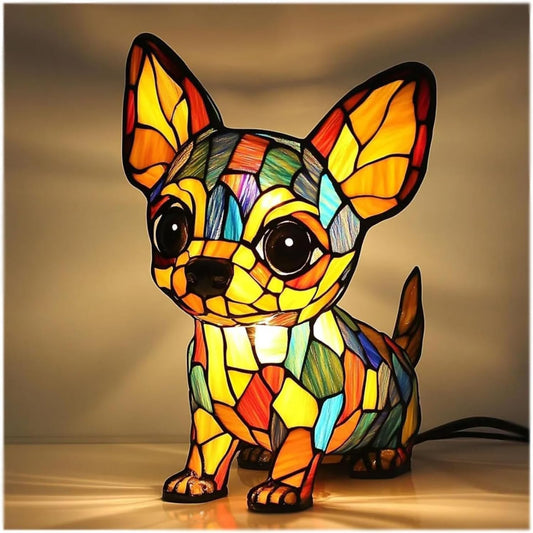 Patoune - Lámpara de perro de vidrio de colores mágicos