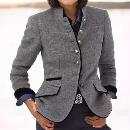 Margaret - Blazer Clásico de Mezcla de Lana