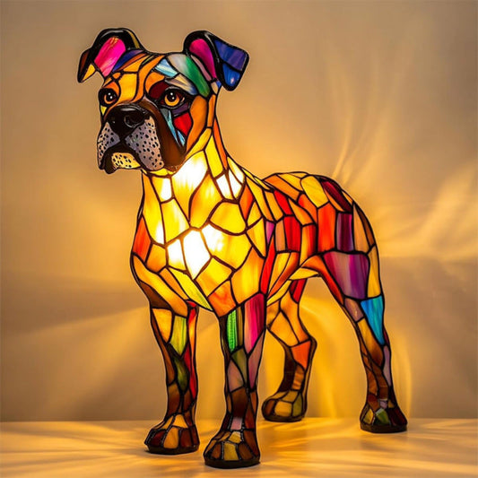 Gaston – Lámpara de perro de vidrio de colores mágicos