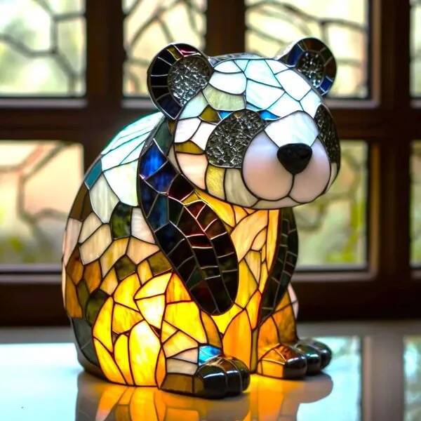 Loustic – Lámpara mágica de panda de vidrio de colores