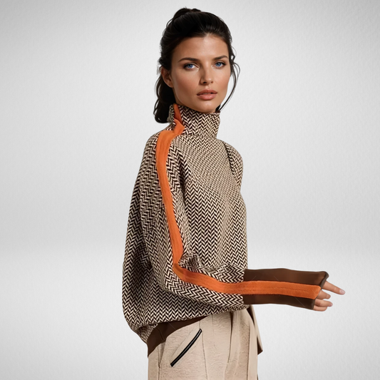 Iria | Suéter de cuello alto con rayas a contraste