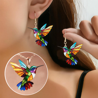 Raquel™ | Pendientes Colibrí y Collar