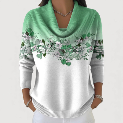 Alora | Suéter de flores con cuello suave
