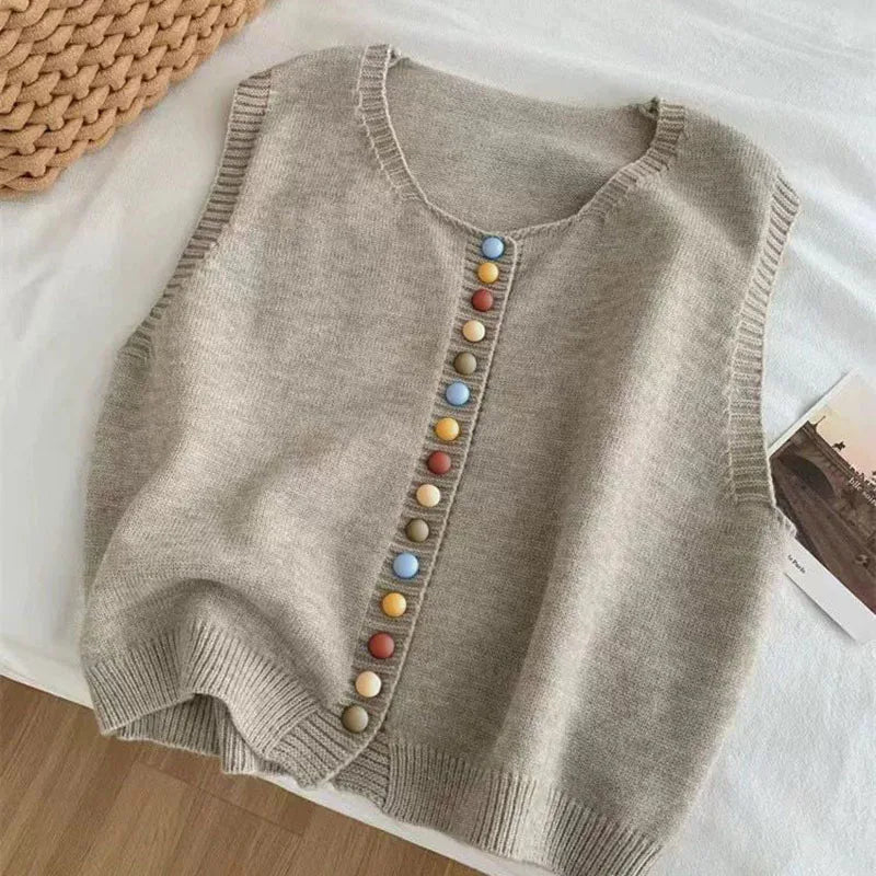 EL MARIBEL | CHALECO DE PUNTO CON BOTONES DE COLOR