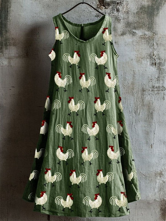 Vestido de tanque de arte de gallo rústico