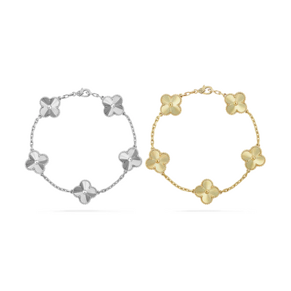 Conjunto de Pulsera de Trébol de 2 Deltas - Plata/Oro