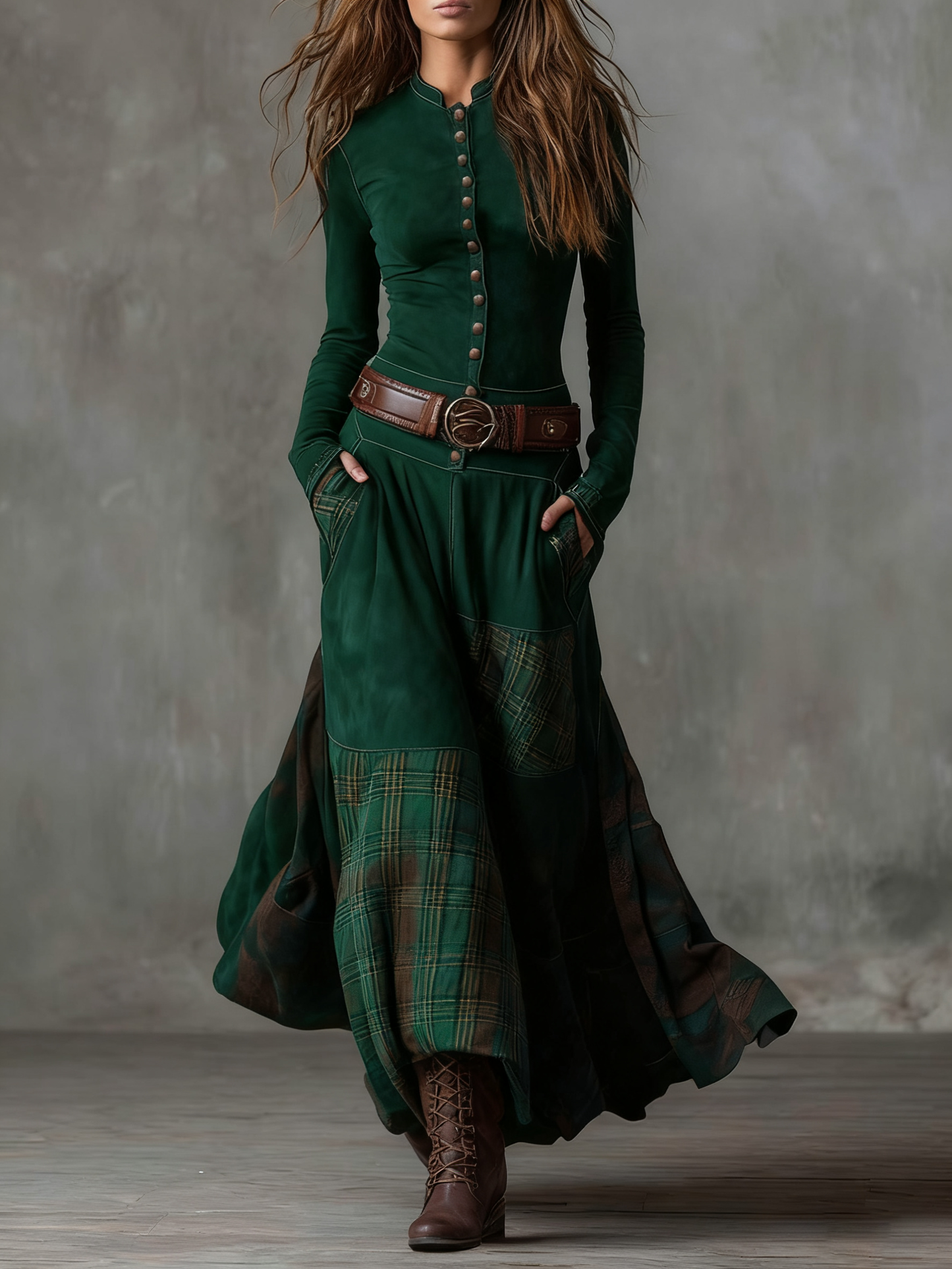 Michelle | Vestido maxi de ante