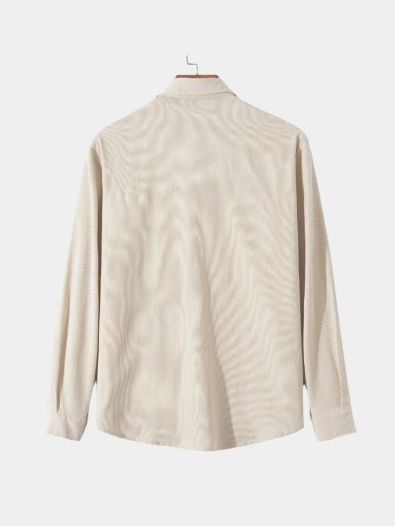 Camisa de Pana Sólida Casual