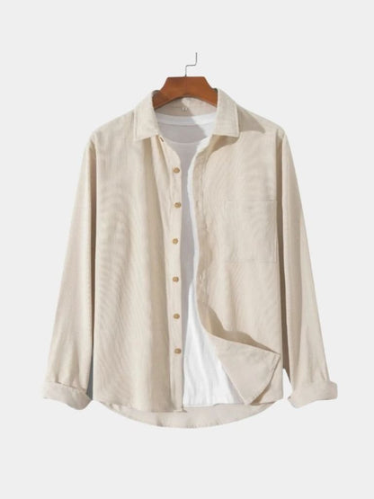 Camisa de Pana Sólida Casual