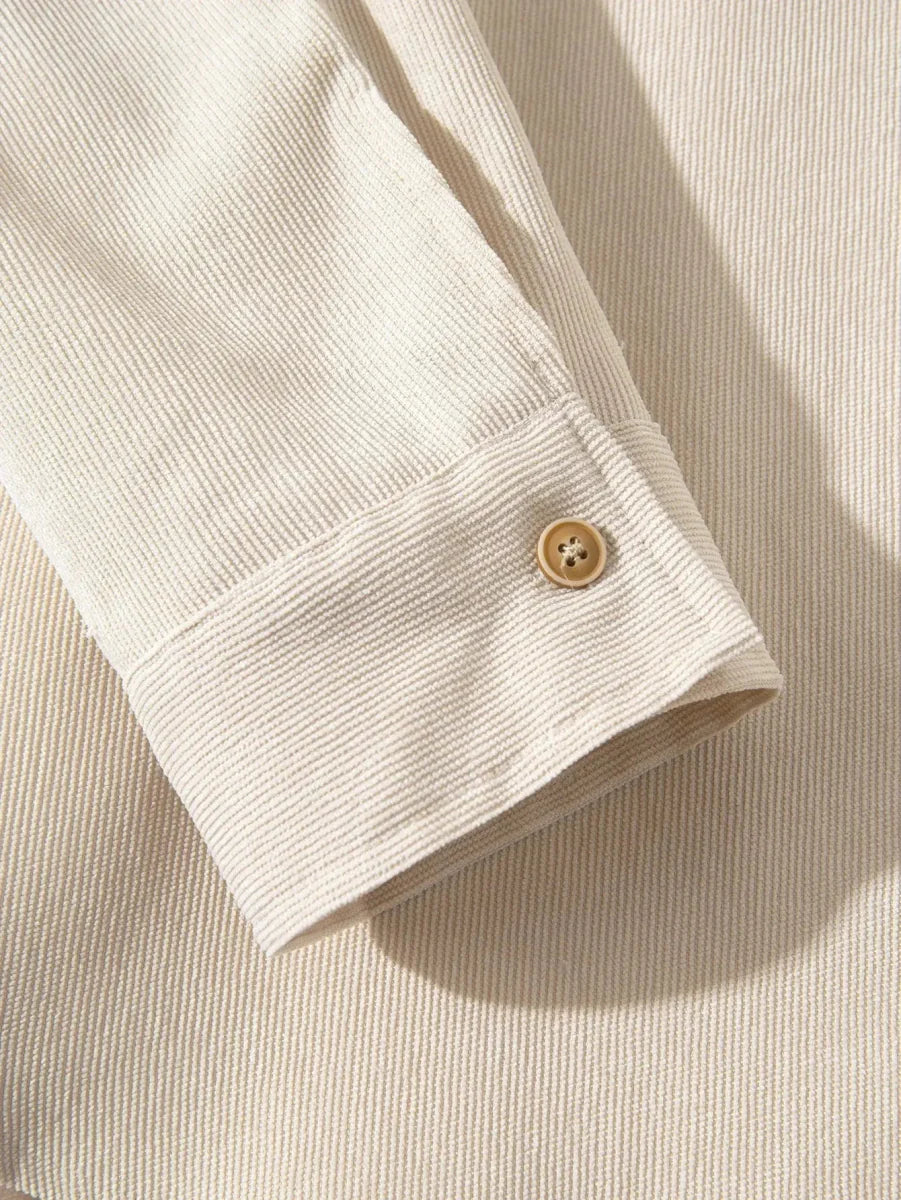 Camisa de Pana Sólida Casual
