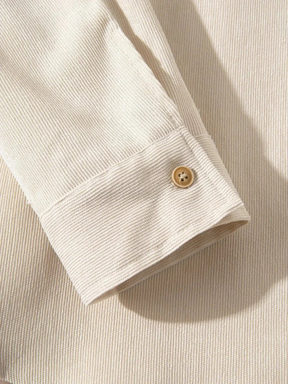Camisa de Pana Sólida Casual