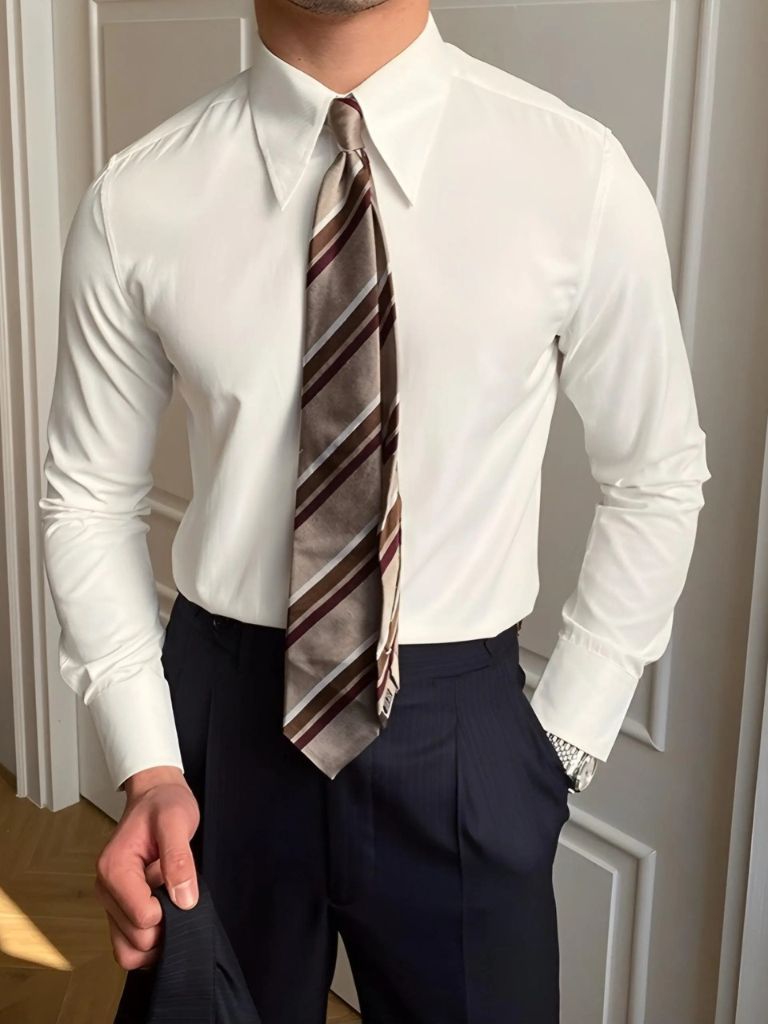 Camisa de Cuello Spearpoint Elegante