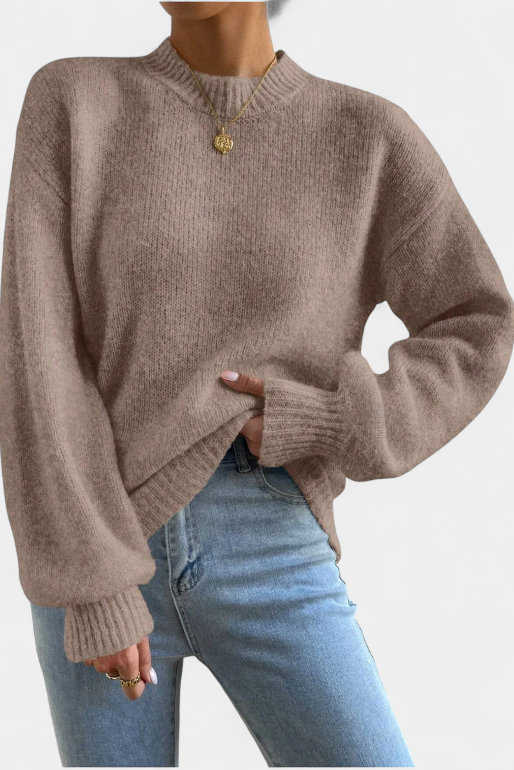 Mae | Jersey de Cuello Redondo con Mangas Globo