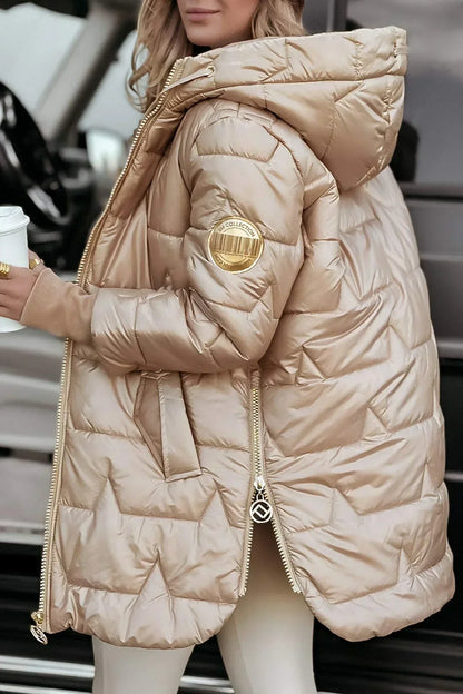 Mia | Chaqueta acolchada larga y cálida con capucha generosa