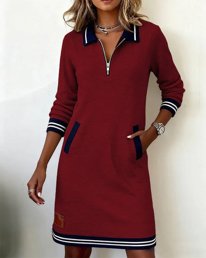 Ines - Vestido de Algodón Chic de Manga Larga
