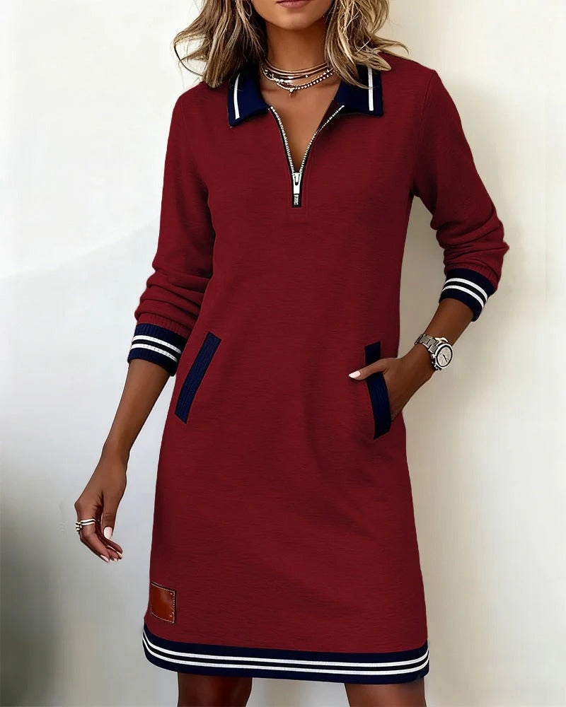 Ines - Vestido de Algodón Chic de Manga Larga