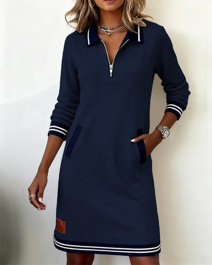 Ines - Vestido de Algodón Chic de Manga Larga